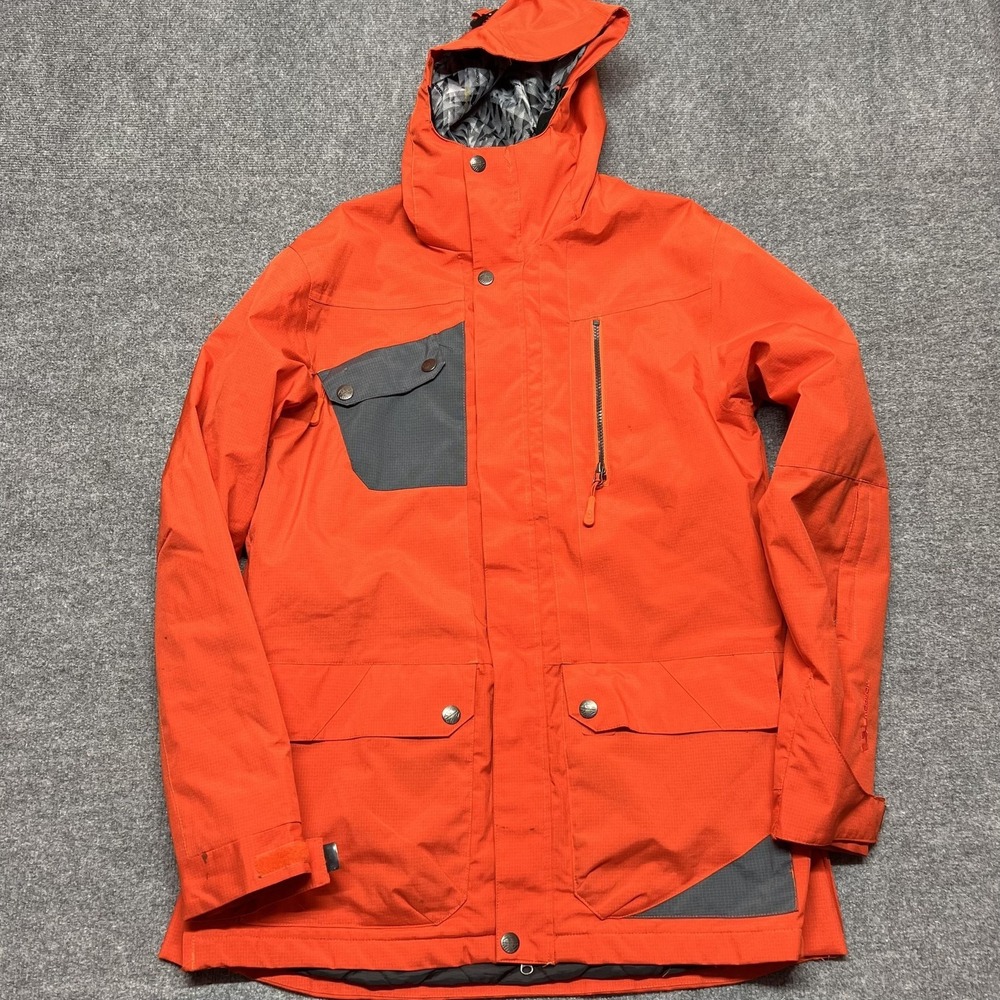 Morrow Jacket Mens Medium Orange Hooded Insulated Ski Snow Waterproof 8000mm